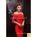 Red Lace Off-Schulter Meerjungfrau Chiffon Guangzhou Abendkleid